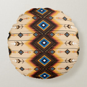 Ethnic geometric: abstract pattern design. round cushion