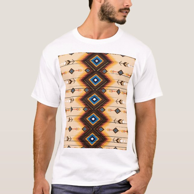 Ethnic geometric: abstract pattern design. T-Shirt (Front)