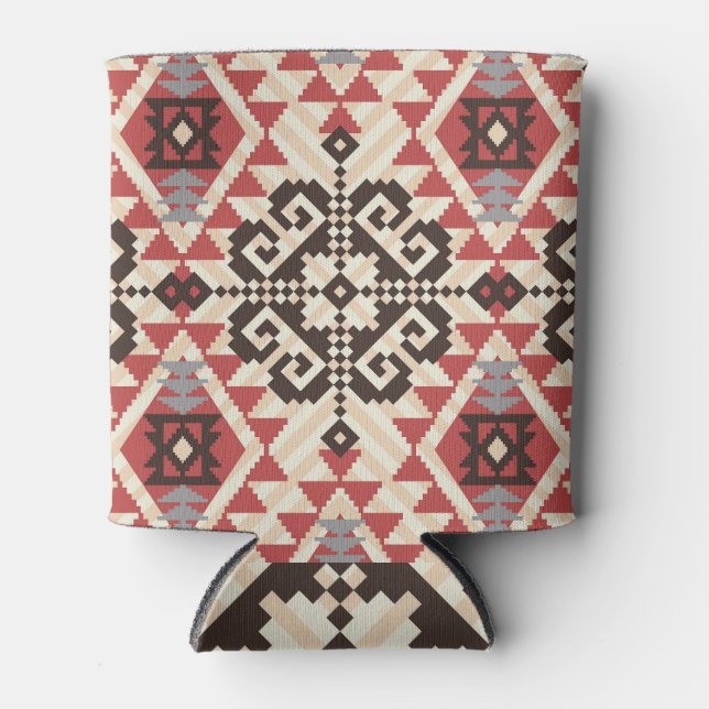 Ethnic Geometric: Abstract Seamless Can Cooler (Front)