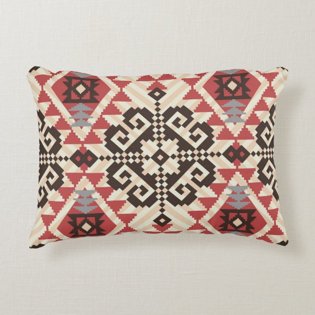 Ethnic Geometric: Abstract Seamless Decorative Cushion (Front)