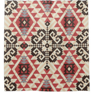 Ethnic Geometric: Abstract Seamless Shower Curtain