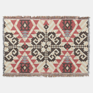 Ethnic Geometric: Abstract Seamless Throw Blanket