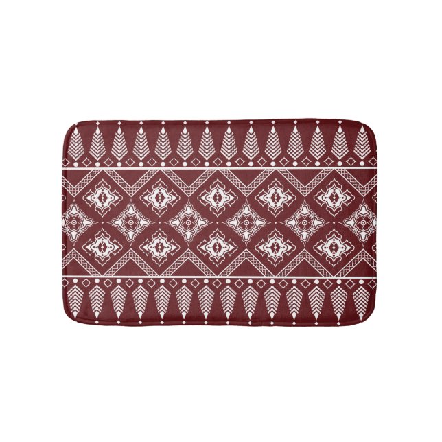 Ethnic Geometric Asian Style Pattern Bath Mat (Front)