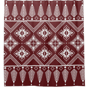 Ethnic Geometric Asian Style Pattern Shower Curtain