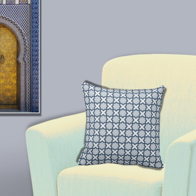 Ethnic Geometric Blue Moroccan Inspired  Cushion (Creator Uploaded)