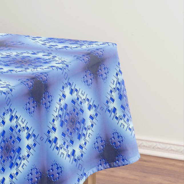 Ethnic geometric  blue pattern Design Tablecloth (In Situ)