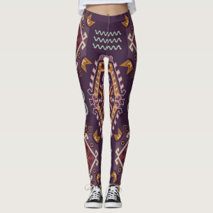 Ethnic Geometric Colourful Seamless Design Leggings