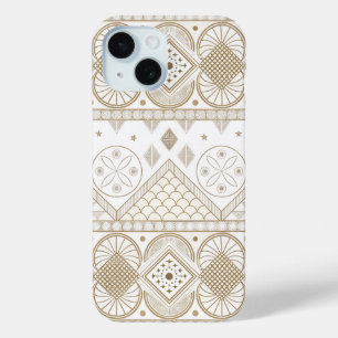 Ethnic Geometric Floral Tribal Seamless Pattern 2 iPhone 15 Case