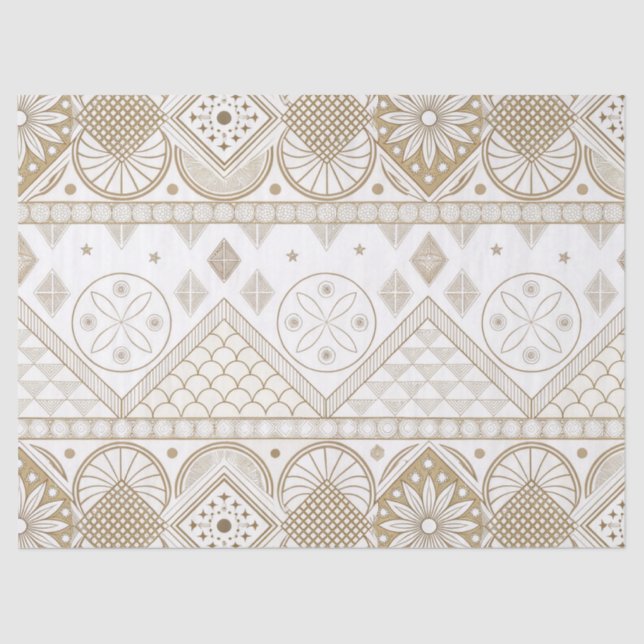 Ethnic Geometric Floral Tribal Seamless Pattern 2 Tissue Paper (Front)