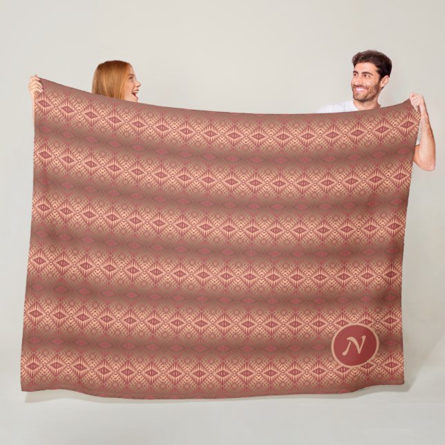 Ethnic Geometric Gradient Southwestrn Pattern Fleece Blanket (In Situ)