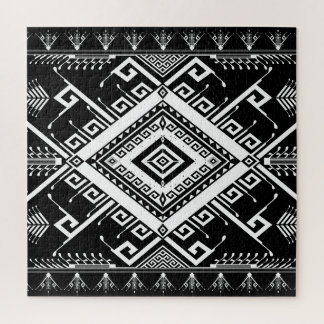 Ethnic geometric Indian border, abstract. Jigsaw Puzzle