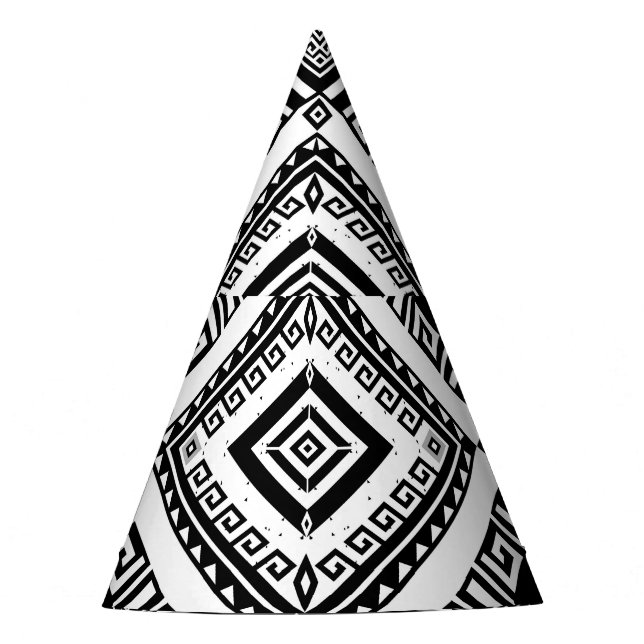 Ethnic geometric Indian border, abstract. Party Hat (Front)