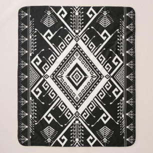 Ethnic geometric Indian border, abstract. Sherpa Blanket