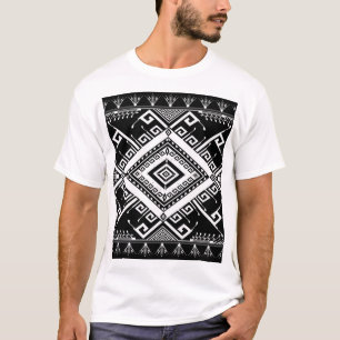 Ethnic geometric Indian border, abstract. T-Shirt
