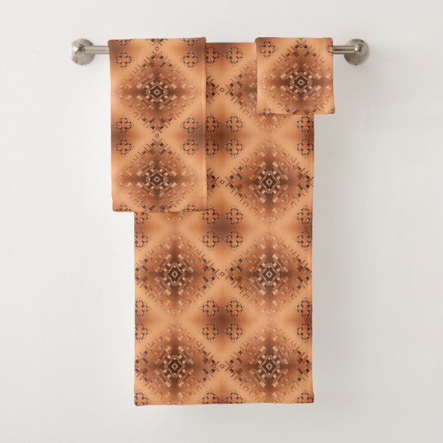 Ethnic geometric pattern. bath towel set (Insitu)