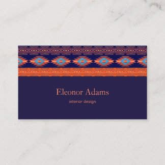 Ethnic geometric pattern. business card