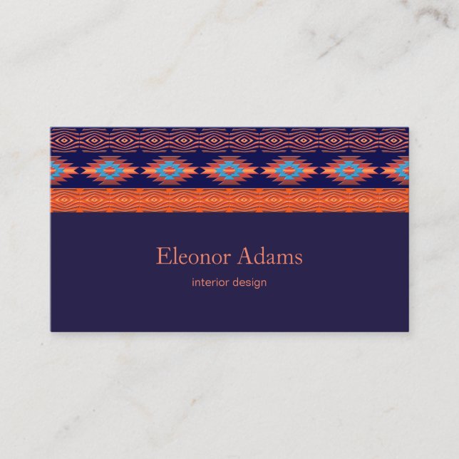 Ethnic  geometric pattern. business card (Front)