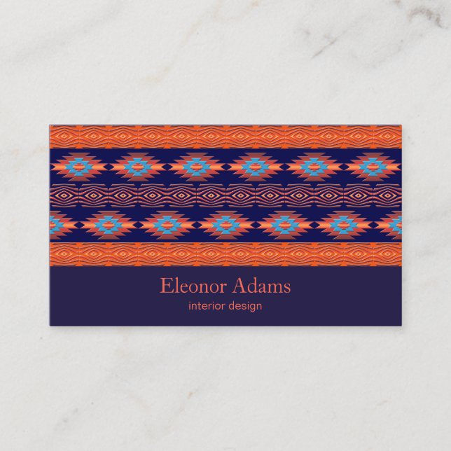 Ethnic  geometric pattern. business card (Front)