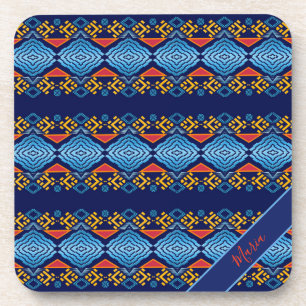 ethnic geometric pattern coaster