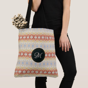 Ethnic geometric pattern. Monogram. Tote Bag