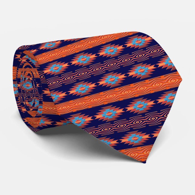 Ethnic geometric pattern. tie (Rolled)