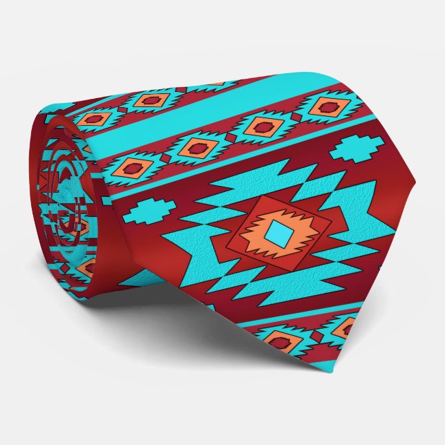 Ethnic geometric pattern. tie (Rolled)