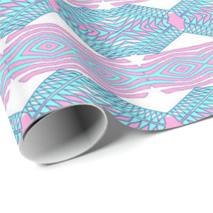 Ethnic geometric pattern wrapping paper