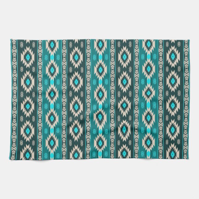 Ethnic geometric southwest pattern tea towel (Horizontal)