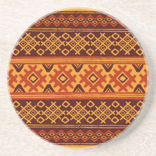Ethnic geometric, traditional folk pattern. coaster