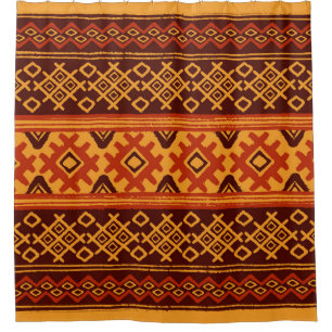 Ethnic geometric, traditional folk pattern. shower curtain