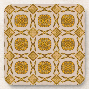 Ethnic geometric tribal pattern coaster