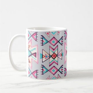 Ethnic geometric, watercolor tribal pattern. coffee mug
