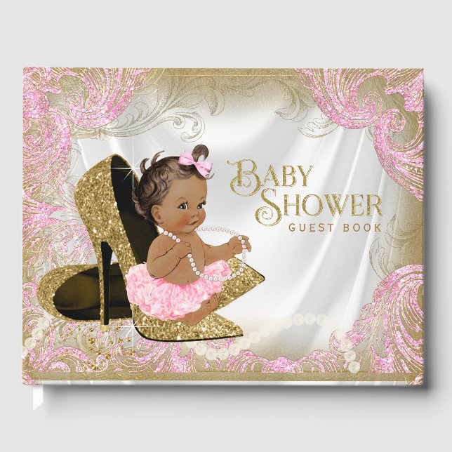 Ethnic Girl Baby Shower Guest Book (Front)