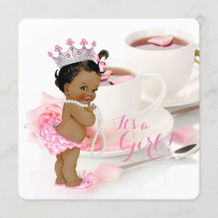 Ethnic Girl Baby Shower Tea Party Invitation