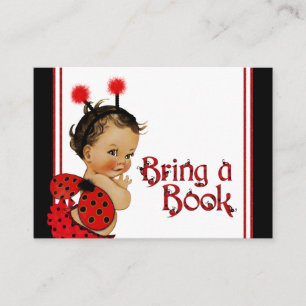 Ethnic Girl Ladybug Bring a Book Cards