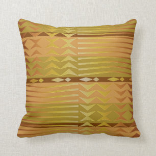 Ethnic golden african geometric pattern. cushion