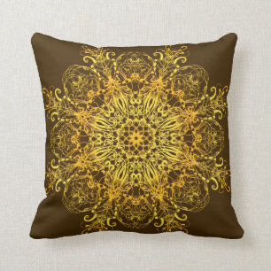 Ethnic golden mandala. cushion