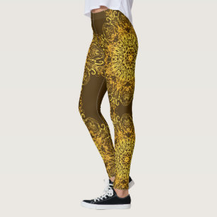 Ethnic golden mandala. leggings