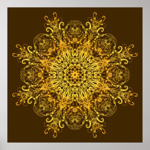 Ethnic golden mandala. poster