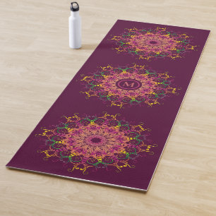 Ethnic golden mandala. yoga mat
