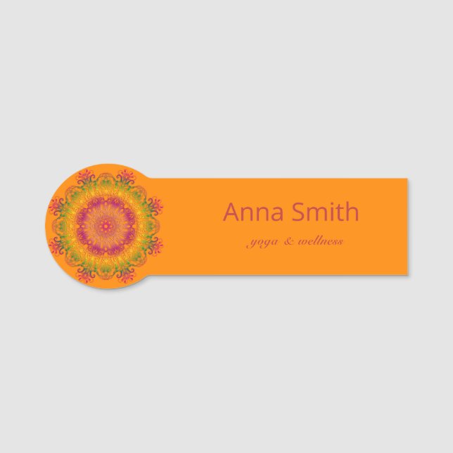 Ethnic Gradient Mandala Name Tag (Front)