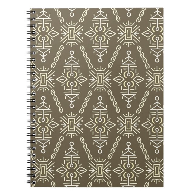 Ethnic Hand Drawn Boho Tile Notebook (Front)