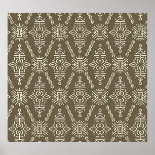 Ethnic Hand Drawn Boho Tile Poster