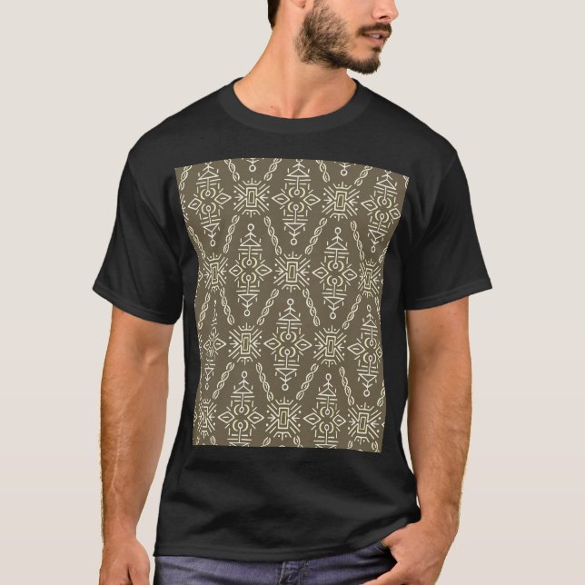 Ethnic Hand Drawn Boho Tile T-Shirt (Front)