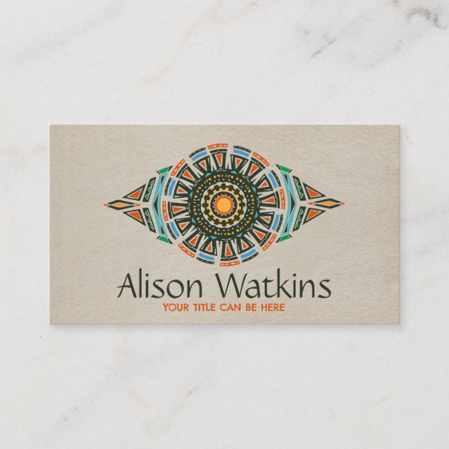 Ethnic Hand-Drawn Ornament  Business Card (Front)