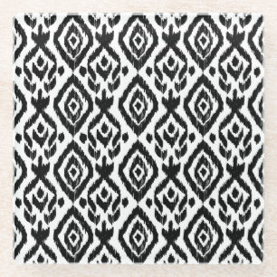 Ethnic hand-drawn, wrapping print pattern. glass coaster