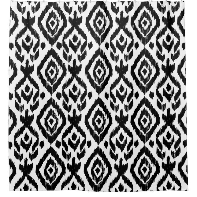Ethnic hand-drawn, wrapping print pattern. shower curtain (Front)