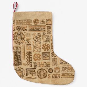 Ethnic handmade ornament small christmas stocking
