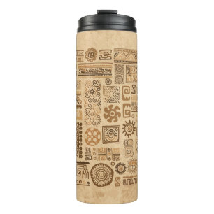 Ethnic handmade ornament thermal tumbler