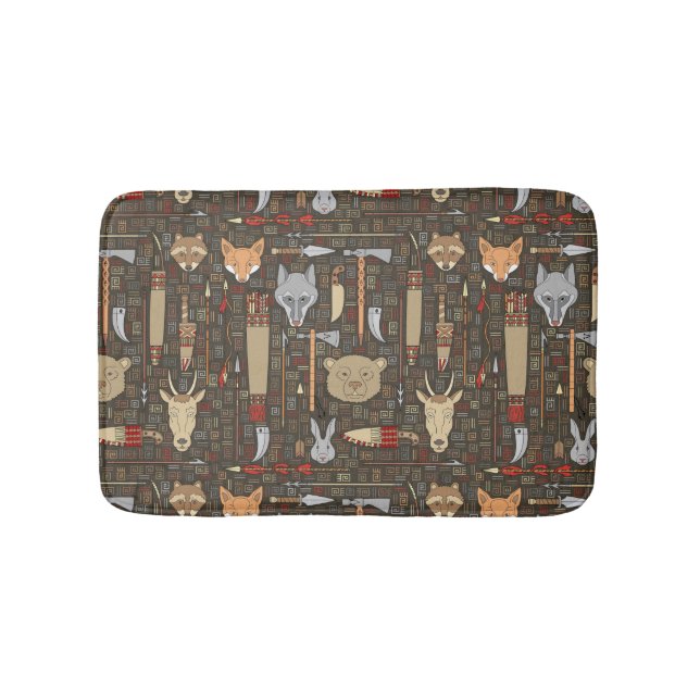 Ethnic Hunting Pattern Bath Mat (Front)